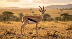A beautiful African gazelle standing wallpaper