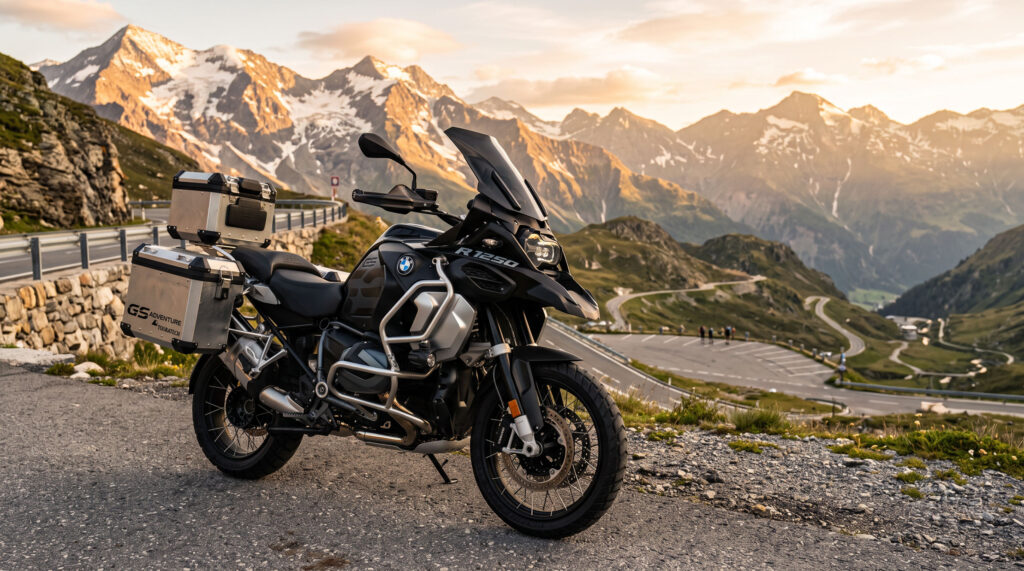 BMW adventure motorcycle mountain pass