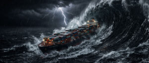 Capturing a Ferocious Sea Storm at Night Wallpaper