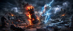 Chess Game Rock War Fantasy 3D Art Wallpaper
