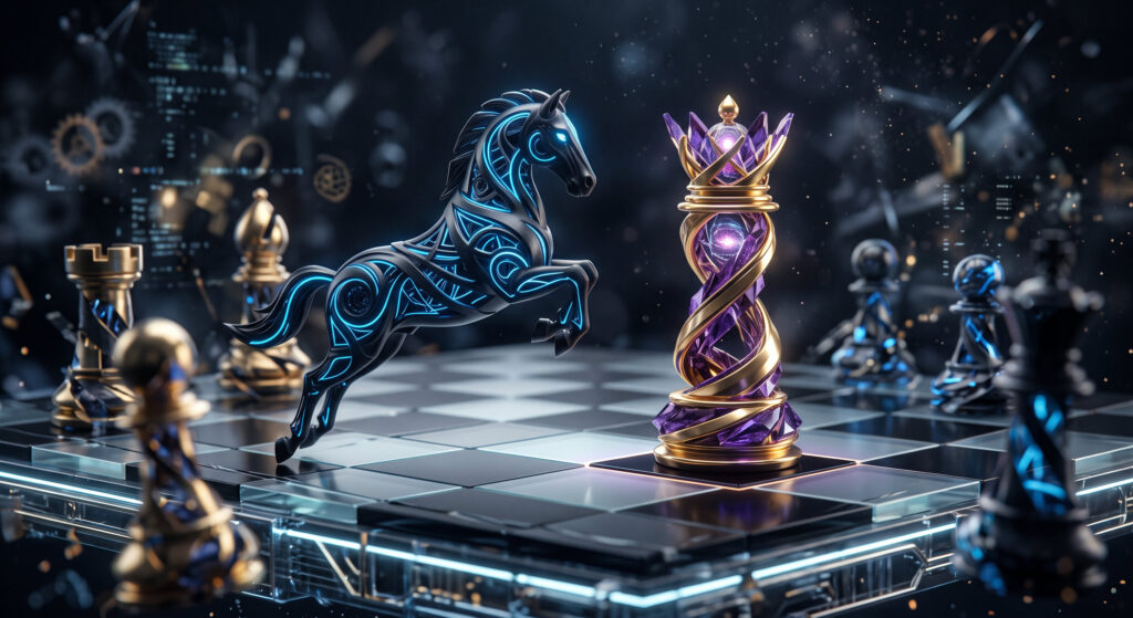 Chess Game Beauty Fantasy 3D Art Wallpaper