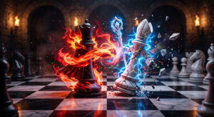 Chess Game Queen Break Bishop Fantasy 3D Art Wallpaper