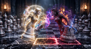 Chess Game Queen War Fantasy 3D Art Wallpaper