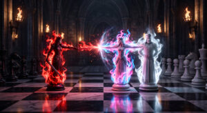 Chess Game Saving King Fantasy 3D Art Wallpaper