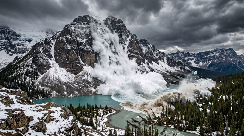 Landslide on Lake wallpaper