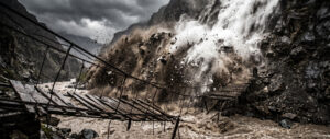 Mud and Water Landslide Break Bridge Wallpaper