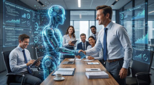 AI Handshake Businessman Success Wallpaper