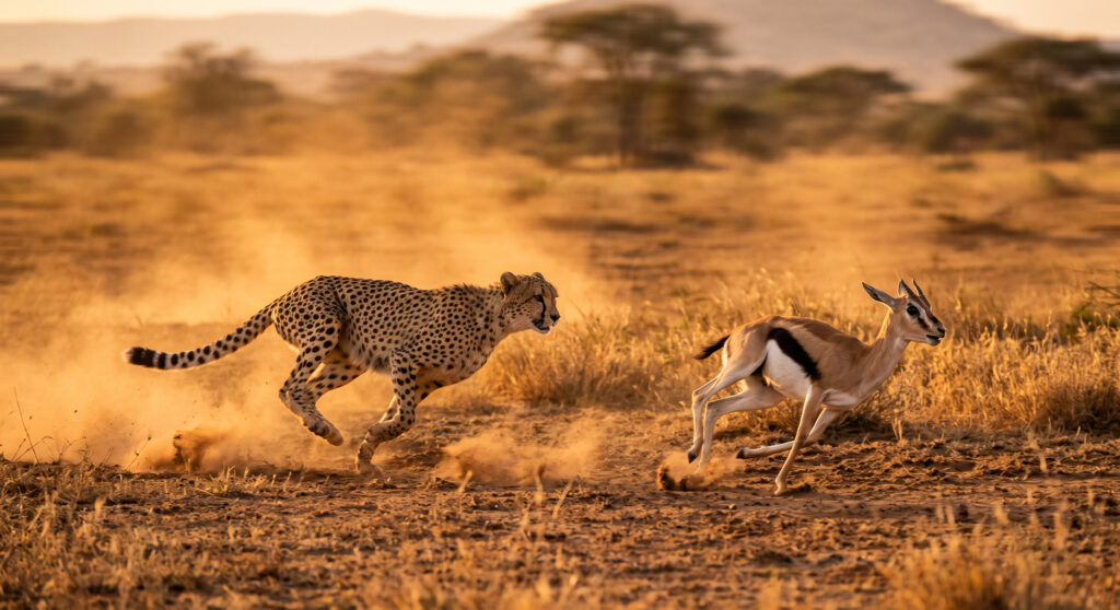 Cheetah Hunting Gazelle Action Wallpaper