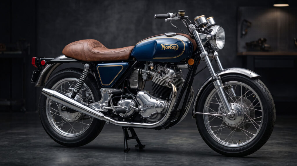 Classic Norton Cruiser Motorcycle Studio Wallpaper