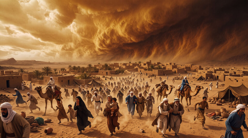 Desert Storm Village Wallpaper