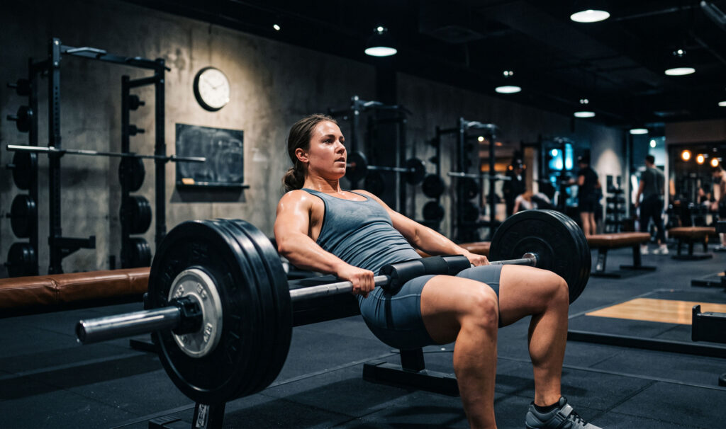 Female Barbell Hip Thrust GYM Workout Wallpaper