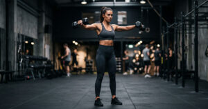Female Dumbbell Lateral Raise GYM Workout Wallpaper