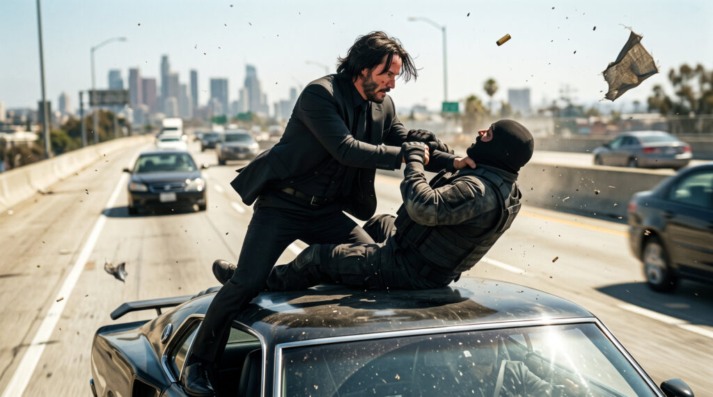 John Wick Car Fight Wallpaper