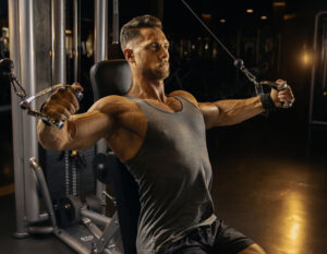 Nordic Male Cable Fly GYM Workout Wallpaper